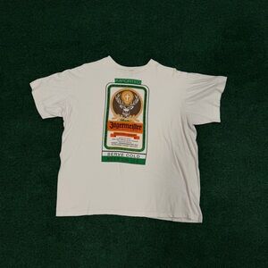 Vintage Single Stitch Jagermeister White Tee with Bold Graphic
